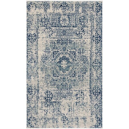 Safavieh Evoke Power Loomed Rectangle Area Rug, Ivory and Blue - 3 x 5 ft. EVK260C-3